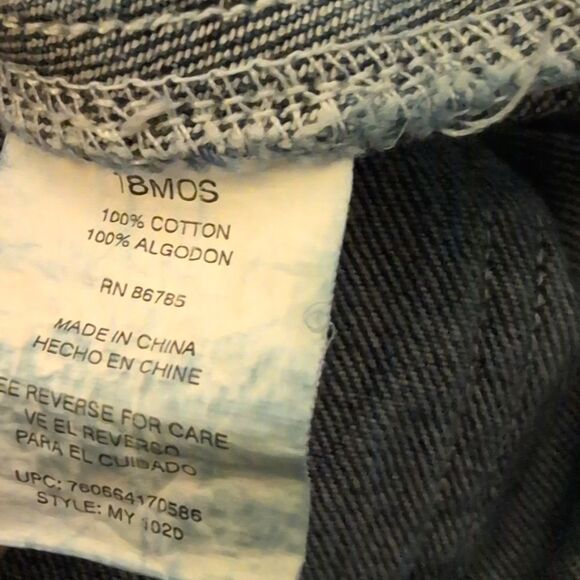 Disney Mickey Mouse Vintage Blue Denim Racing Theme Overalls Size 18 Months - Picture 2 of 8